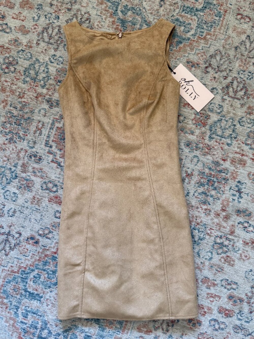 NEW Oh Polly Amielle Faux-Suede A-Line Mini Dress : 0 - Picture 2 of 7